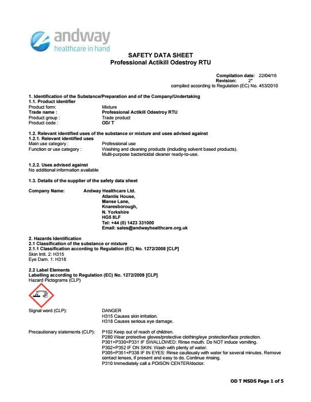 OD/T COSHH OD/T COSHH